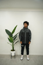 Load image into Gallery viewer, “HAWK TECH" ADVANCE TECH JACKET WITH HOODIE (BLACK W/ GREY)