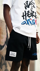 “OUFTUR WAS HERE” SHORTSET T-SHIRT W/ SHORTS (WHITE TEE W/ BLACK SHORTS)