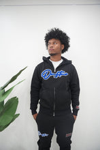Load image into Gallery viewer, "THE PLANE JANE STAPLE SET SPRING 26" FULLZIP HOODIE (BLACK W/ BLUE)