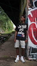 Load image into Gallery viewer, “OUFTUR WAS HERE” SHORTSET T-SHIRT W/ SHORTS (BLACK TEE W/ GREY SHORTS)