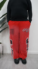 Load image into Gallery viewer, "OUF BOLT BAGGY SWEATS" (REDSPRAY W/ BLACK &amp; WHITE)