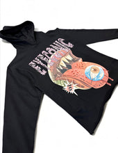 Load image into Gallery viewer, &quot;EYECONICS&quot; UNFINISHED HOODIE (BLACK)