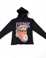 Load image into Gallery viewer, &quot;EYECONICS&quot; UNFINISHED HOODIE (BLACK)