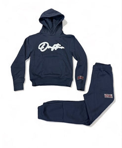 "THE PLANE JANE STAPLE SET FW 23/24" HOODY SET (NAVY W/ GREY)