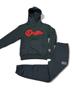 "THE PLANE JANE STAPLE SET FW 23/24" HOODY SET (BLACK W/ RED)