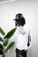 Load image into Gallery viewer, &quot;TECH DIVISION SET&quot; WIDELEG PANTS &amp; LONGSLEEVE T-SHIRT (BLACK PANTS W/ WHITE TEE)