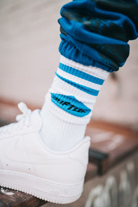 "WASHED OUT Fashion District SET" SWEATPANTS AND TEE ROYAL BLUE W/ BLACK