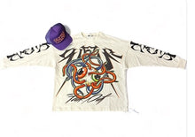 Load image into Gallery viewer, &quot;LIVE IN ART COLLECTION&quot; ANOTHER PLANET - OVERSIZED CREAM LONGSLEEVE T-SHIRT