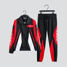 Load image into Gallery viewer, &quot;DIAMOND MOTO SET&quot; PANTS &amp; JACKET (RED W/BLACK COLORBLOCK)