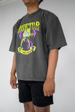 Load image into Gallery viewer, &quot;WORLD TUR TEE&quot; SLIGHTLY OVERSIZED TEE (GREY WASH W/ NEON)