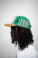 Load image into Gallery viewer, &quot;LOVERS AND FRIENDS&quot; STRAP HAT (GREEN W/ BROWN BRIM)