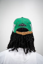 Load image into Gallery viewer, &quot;LOVERS AND FRIENDS&quot; STRAP HAT (GREEN W/ BROWN BRIM)