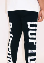 Load image into Gallery viewer, &quot;WASHED OUT Fashion District SET&quot; SWEATPANTS AND TEE (BLACK W/ WHITE)