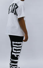 Load image into Gallery viewer, &quot;WASHED OUT Fashion District SET&quot; SWEATPANTS AND TEE (BLACK W/ WHITE)