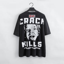 Load image into Gallery viewer, &quot;LIVE LIFE COLLECTION&quot; CRACK KILLS - OVERSIZED BLACKWASH W WHITE