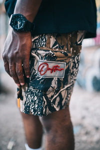 "ALL POCKETS FULL (APF CARGO SHORTS)) (WOODLAND CAMO)