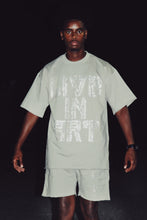 Load image into Gallery viewer, &quot;LIVE IN ART COLLECTION&quot; LAS VEGAS SHORT SET (GREY W/ CLEAR STONES)