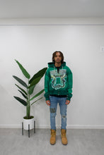 Load image into Gallery viewer, "LOVERS &amp; FRIENDS" FULLZIP HOODIE DISTRESSED (GREEN SPRAY) MADE CUSTOM