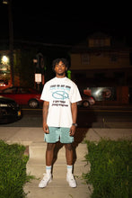 Load image into Gallery viewer, &quot;PLEASE DONT COPY&quot; SLIGHTLY OVERSIZED TEE (WHITE W/ TEAL)