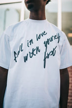 Load image into Gallery viewer, &quot;LIVE LIFE COLLECTION&quot;FALL IN LOVE&quot; - (OVERSIZED WHITE W BLACK)