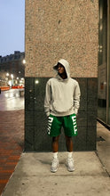 Load image into Gallery viewer, &quot;COLLEGE SET&quot; HOODIE W/ SHORTS (FORREST W/ GREY)