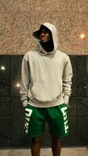 Load image into Gallery viewer, &quot;COLLEGE SET&quot; HOODIE W/ SHORTS (FORREST W/ GREY)