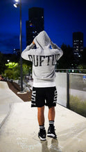 Load image into Gallery viewer, &quot;COLLEGE SET&quot; HOODIE W/ SHORTS (BLACK W/ GREY)