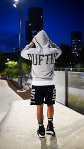 "COLLEGE SET" HOODIE W/ SHORTS (BLACK W/ GREY)