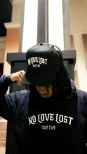 Load image into Gallery viewer, &quot;NO LOVE LOST&quot; HOODIE (BLACK W WHITE)