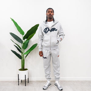 "THE PLANE JANE STAPLE SET FW 25/26" FULLZIP HOODIE SET (GREY W/CHARCOAL & BLACK)