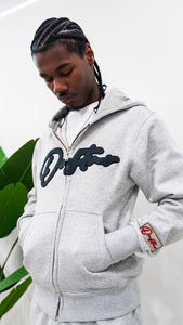 "THE PLANE JANE STAPLE SET FW 25/26" FULLZIP HOODIE SET (GREY W/CHARCOAL & BLACK)