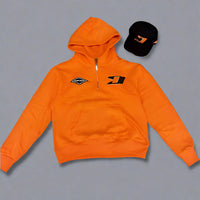 "BIG OC DIAMOND" QUARTERZIP HOODIE (ORANGE W/ BLACK)