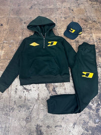 "THE BIG O" HOODIE SET (FORREST GREEN w/ GOLDEN YELLOW)