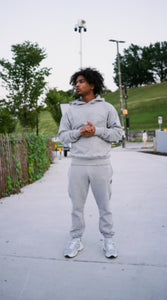 "THE PLANE JANE STAPLE SET FW 24/25" HOODIE SET (GREY W/ GREY)