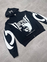 "SPIDER WOMEN AID" HOODIE (BLACK W/ WHITE)