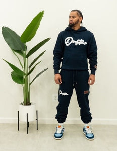 "THE PLANE JANE STAPLE SET FW 25/26" HOODIE (NAVY W/ WHITE)