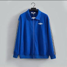 Load image into Gallery viewer, &quot;THE SAPRANO&quot; FULLZIP TRACK SUIT (ROYAL BLUE W/ BLK/GRY/WHT TRIM)