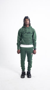 "THE PLANE JANE STAPLE SET FW 24/25" HOODIE SET (DEEP OLIVE W/ DEEP OLIVE)