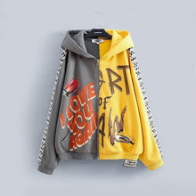 Load image into Gallery viewer, &quot;ART OF LOVE&quot; FULLZIP HOODIE (YELLOW SPLIT CHARCOAL)