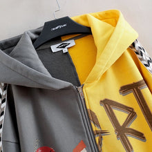 Load image into Gallery viewer, &quot;ART OF LOVE&quot; FULLZIP HOODIE (YELLOW SPLIT CHARCOAL)