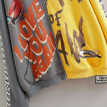 Load image into Gallery viewer, &quot;ART OF LOVE&quot; FULLZIP HOODIE (YELLOW SPLIT CHARCOAL)