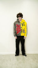 Load image into Gallery viewer, &quot;ART OF LOVE&quot; FULLZIP HOODIE (YELLOW SPLIT CHARCOAL)