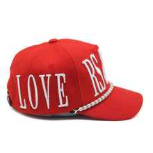 Load image into Gallery viewer, &quot;LOVERS AND FRIENDS&quot; STRAP HAT (RED W/ WHITE)