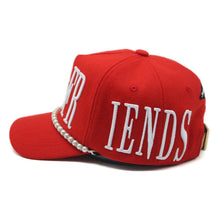 Load image into Gallery viewer, &quot;LOVERS AND FRIENDS&quot; STRAP HAT (RED W/ WHITE)