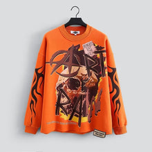 Load image into Gallery viewer, &quot;ART OF RAW&quot; CREWNECK HEAVY SWEATSHIRT (ORANGE W/ MULTI)