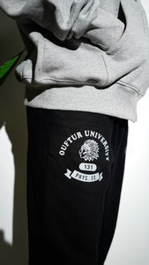 "THE COLLEGIATE CLASSIC" HOODIE SET (BLACK W/ GREY)