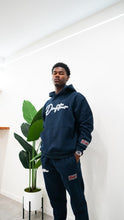 Load image into Gallery viewer, &quot;THE PLANE JANE STAPLE SET FW 25/26&quot; HOODIE (NAVY W/ GREY)