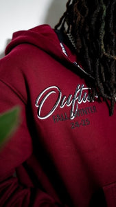 "BAROQUE OT"FULLZIP HOODIE (BURGUNDY W/ BLACK)