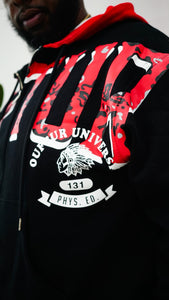 "THE COLLEGIATE CLASSIC" HOODIE SET (RED W/ BLACK)