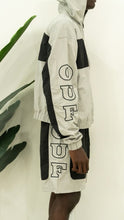 Load image into Gallery viewer, &quot;OUFTUR BLOCK DIVISION&quot; FULLZIP NYLON HOODIE SHORT SET (GREY W/ BLACK)